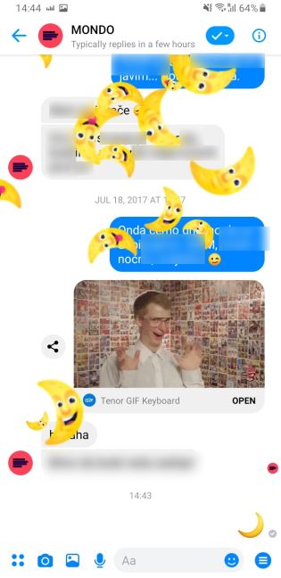 Messenger Dark Mode kako aktivirati, Messenger Dark Mode pošalji emoji mesec, Messenger Dark Mode