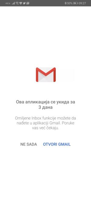 Inbox by GMail se gasi, Google gasi Inbox