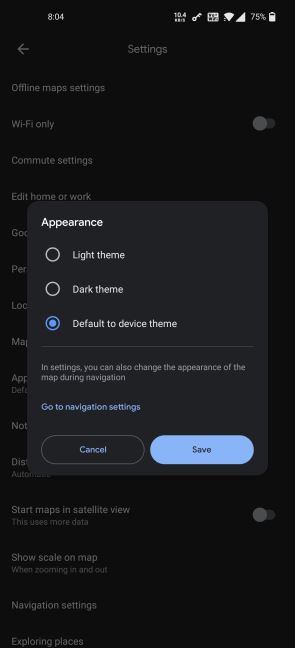 Google Maps Dark Mode kako aktivirati, Google Maps Dark Mode foto, Google Maps GPS navigacija opcije