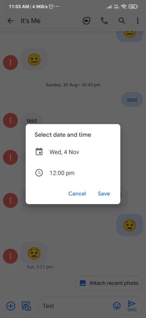google messages zakazivanje poruka novina opcija bez brige google