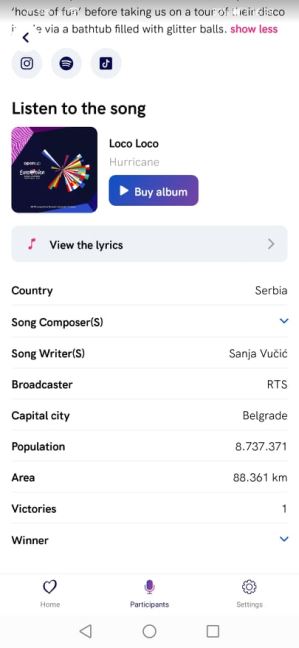 hurricane loco loco evrovizija eurosong finale prenos kako glasati aplikacija