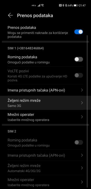 Kako isključiti 2G mrežu
