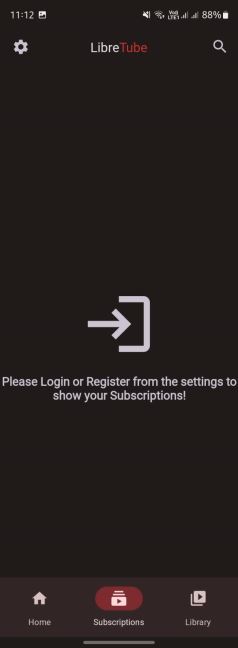 LibreTube prijava na server