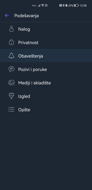 Viber podešavanja aplikacije