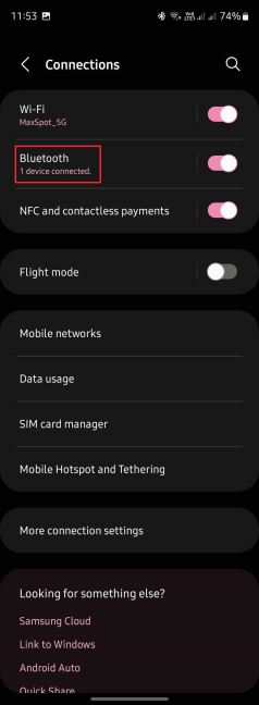 Ulazak u Bluetooth meni