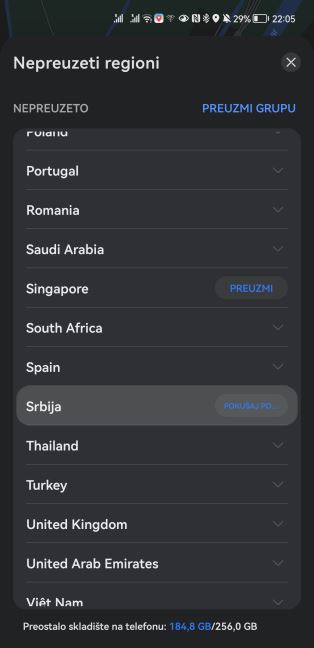 Petal Maps Mape Srbije bez interneta