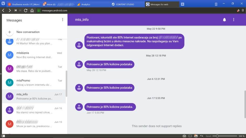 automatsko brisanje poruka google messages aplikacija sms poruke