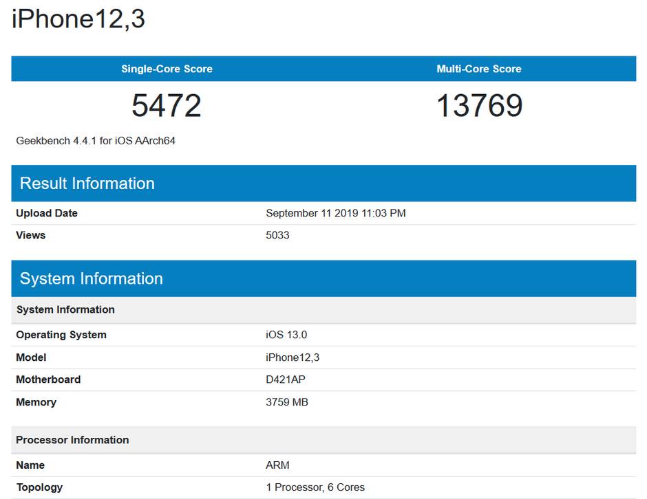 Kirin 990 Geekbench rezultat, Kirin 990 vs. A13 Bionic score