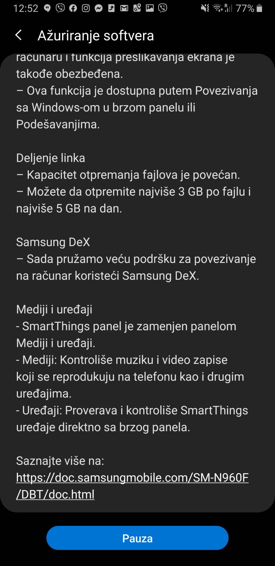 Samsung Galaxy Android 10 update, Samsung Galaxy Note9 Android 10 ažuriranje