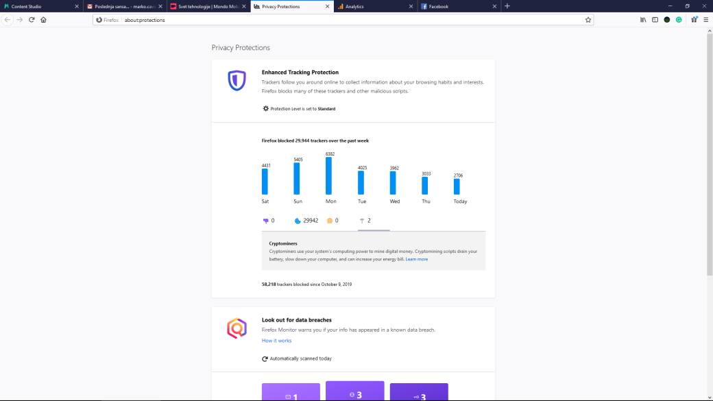 Firefox tracker report, Firefox cookies kako spreciti, Kako da me ne prate na internetu, Mozilla