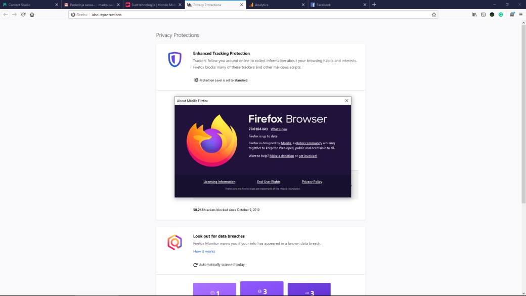 Firefox tracker report, Firefox cookies kako spreciti, Kako da me ne prate na internetu, Mozilla