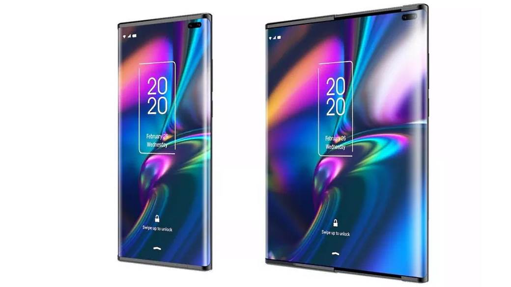 TCL koncept telefon rolanje ekrana, TCL savitljivi ekran umotavanje ekrana, TCL ekran umotavanje