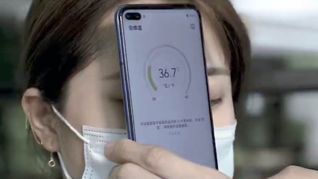 Telefon toplomer merenje temperature, Korona temperatura merenje telefonom, HONOR Play 4 Pro