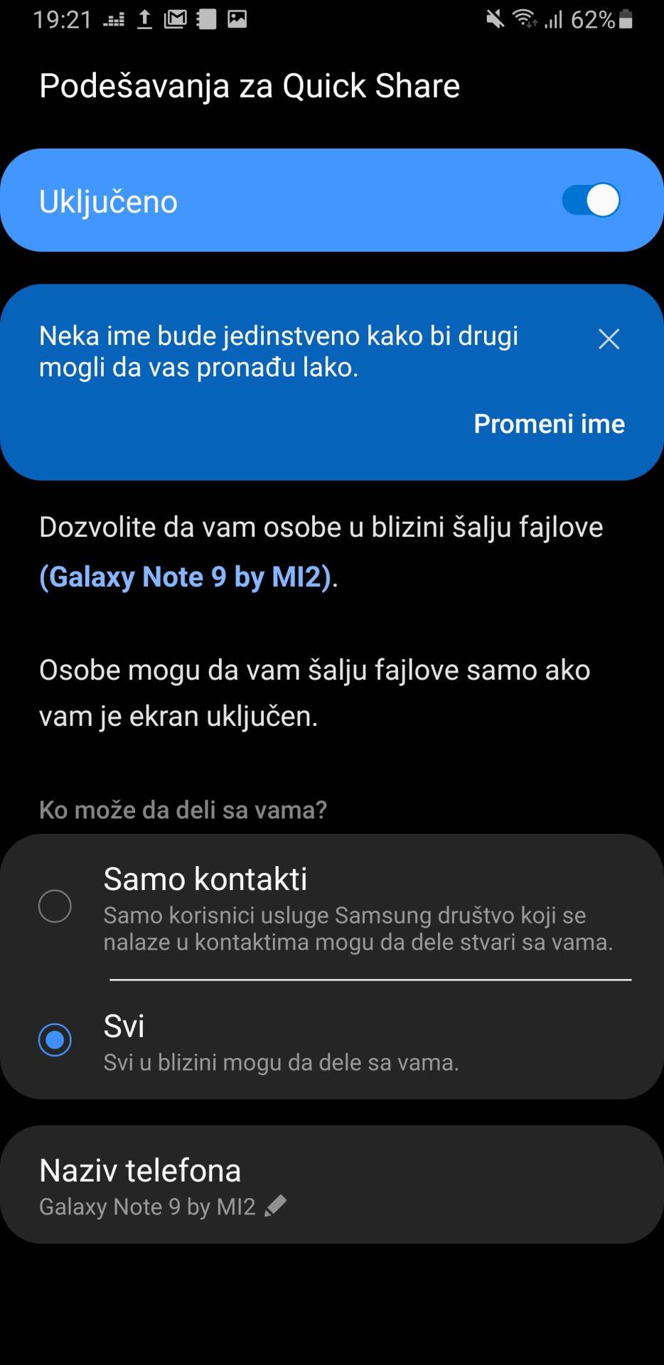 Samsung Galaxy Note9 Samsung One UI 2.1 update dostupan u Srbiji, Samsung One UI 2.1 opcije, novitet