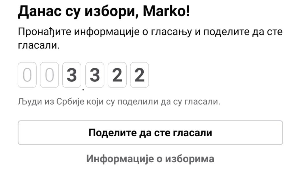 Facebook izbori Srbija 2020, Facebook prati izbore u Srbiji, Facebook poziva na glasanje Izbori 2020