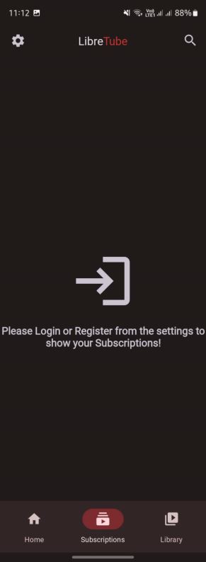 LibreTube prijava na server