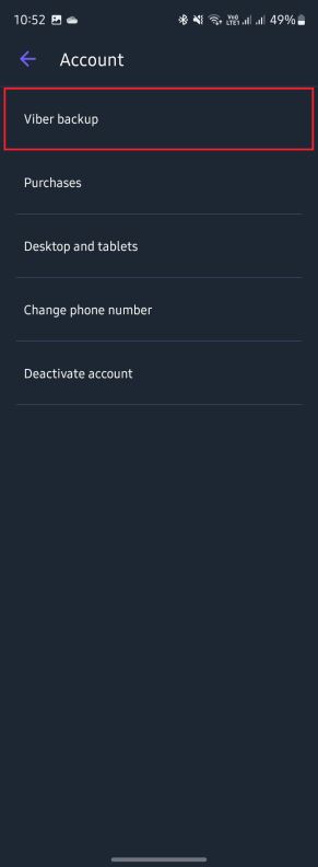 Viber backup