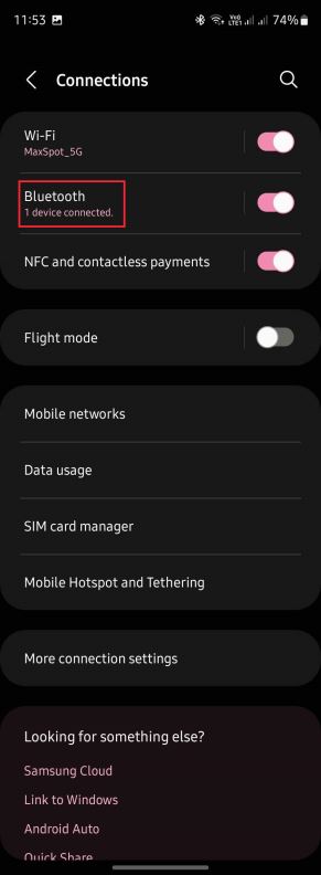 Ulazak u Bluetooth meni