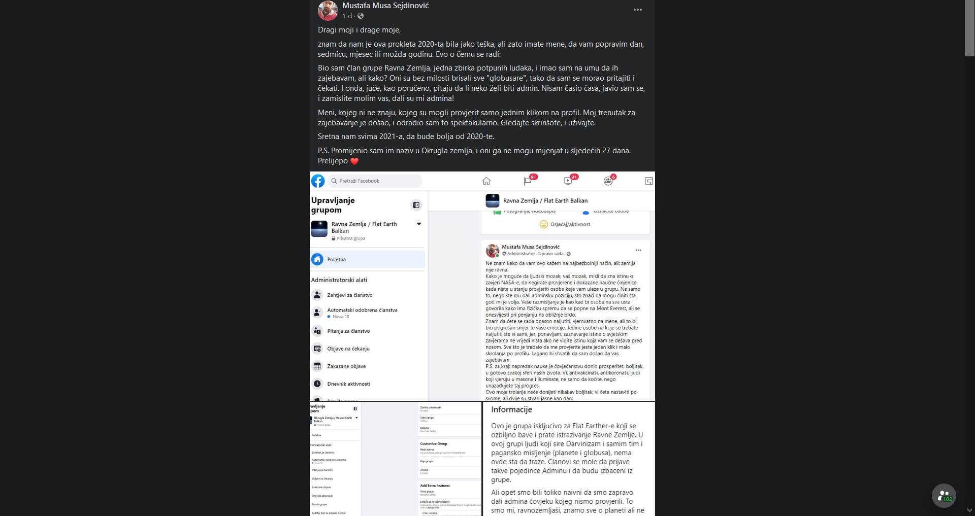 mustafa sejdinovic ravnozemljasi grupa promena imena ravna zemlja balkan okrugla zemlja foto video