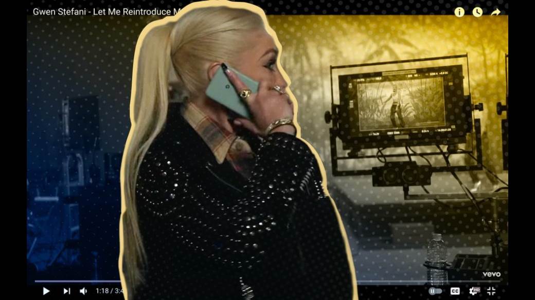 google pixel 5 gwen stefani telefonira naopako kako drži telefon spot muzika