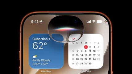 Siri AI mehurić na ekranu iPhone telefona
