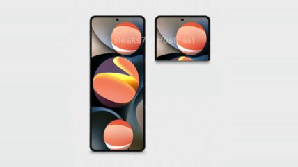 Render vertikalno trostruko savitljivog Huawei telefona u otklopljenom i sklopljenom stanju