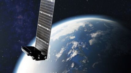 Umetnički prikaz Starlink satelita u Zemljinoj orbiti