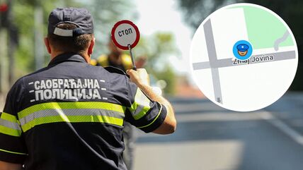 Policija i radar na mapi - ilustracija