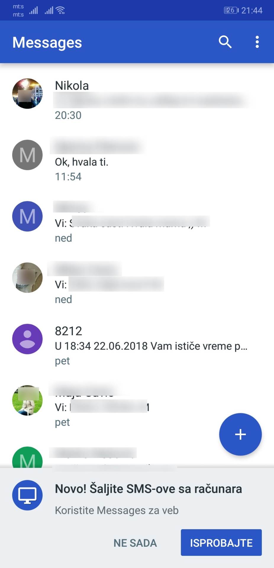automatsko brisanje poruka google messages aplikacija sms poruke