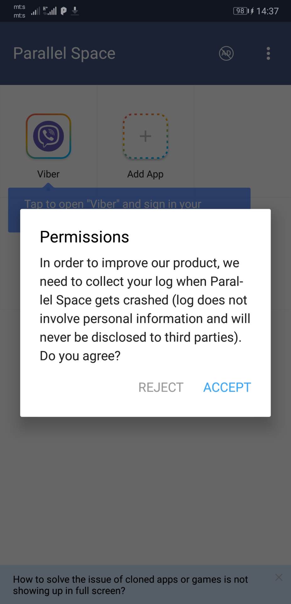 Dva naloga iste aplikacije za Android 12 telefone
