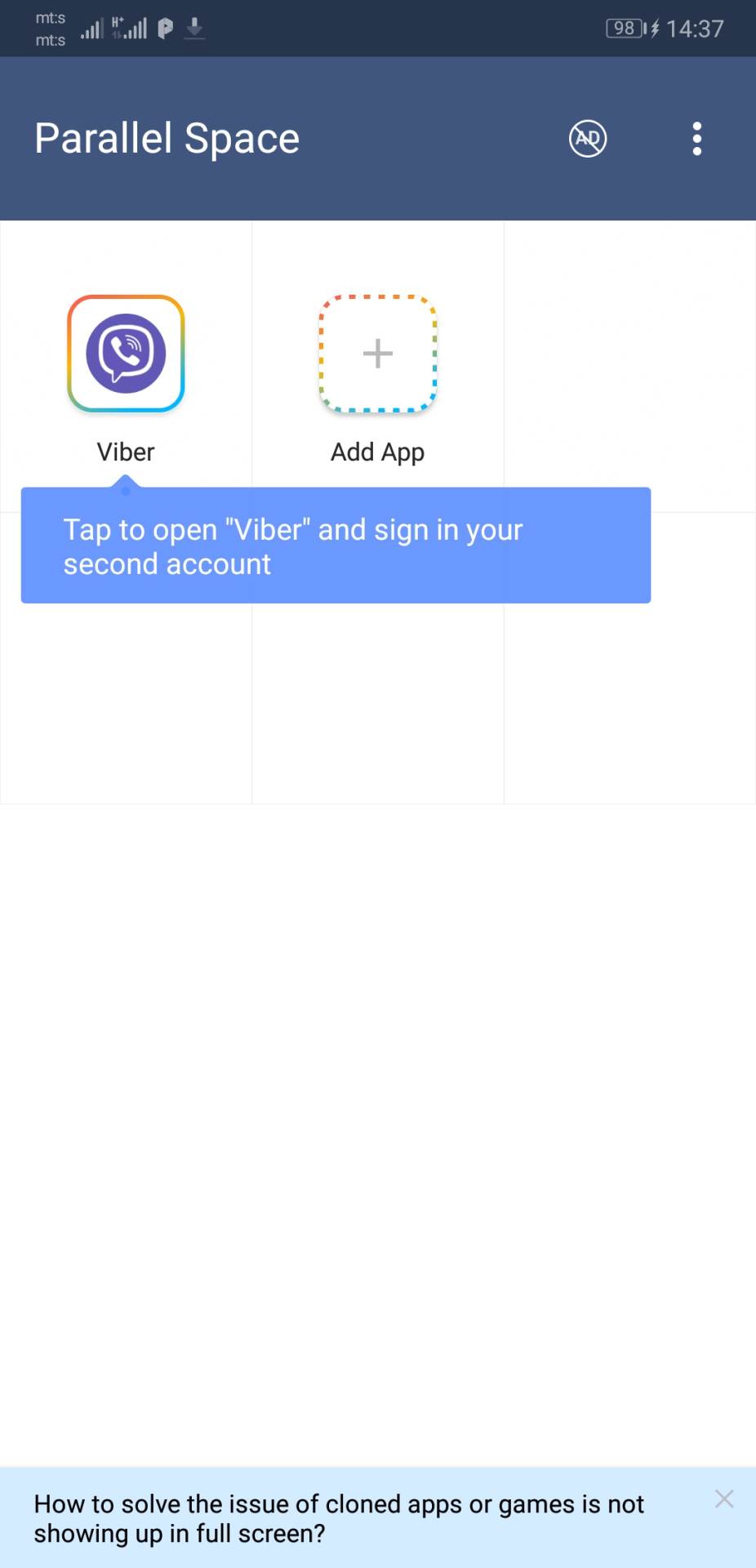 Dva naloga iste aplikacije za Android 12 telefone