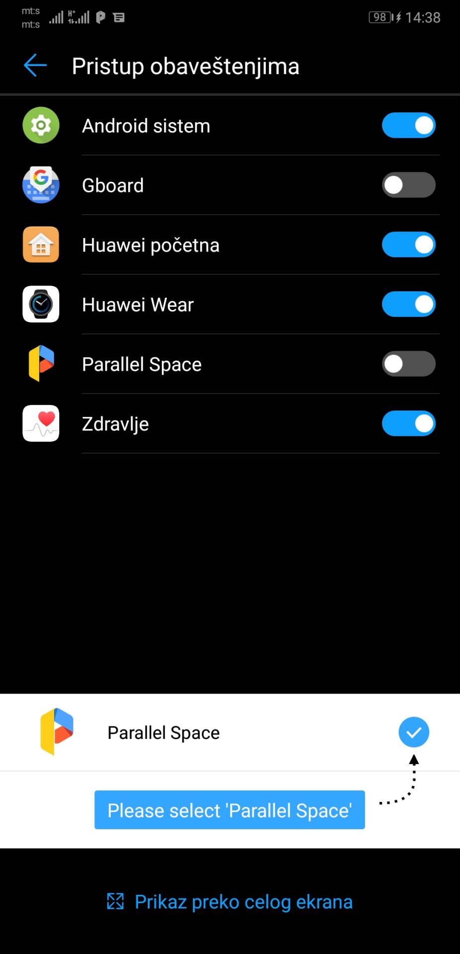 Dva naloga iste aplikacije za Android 12 telefone