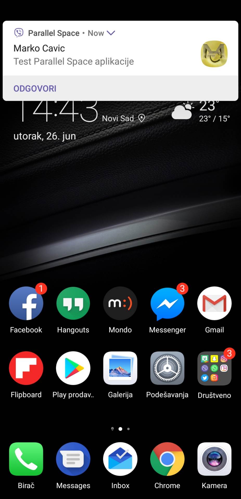 Dva naloga iste aplikacije za Android 12 telefone