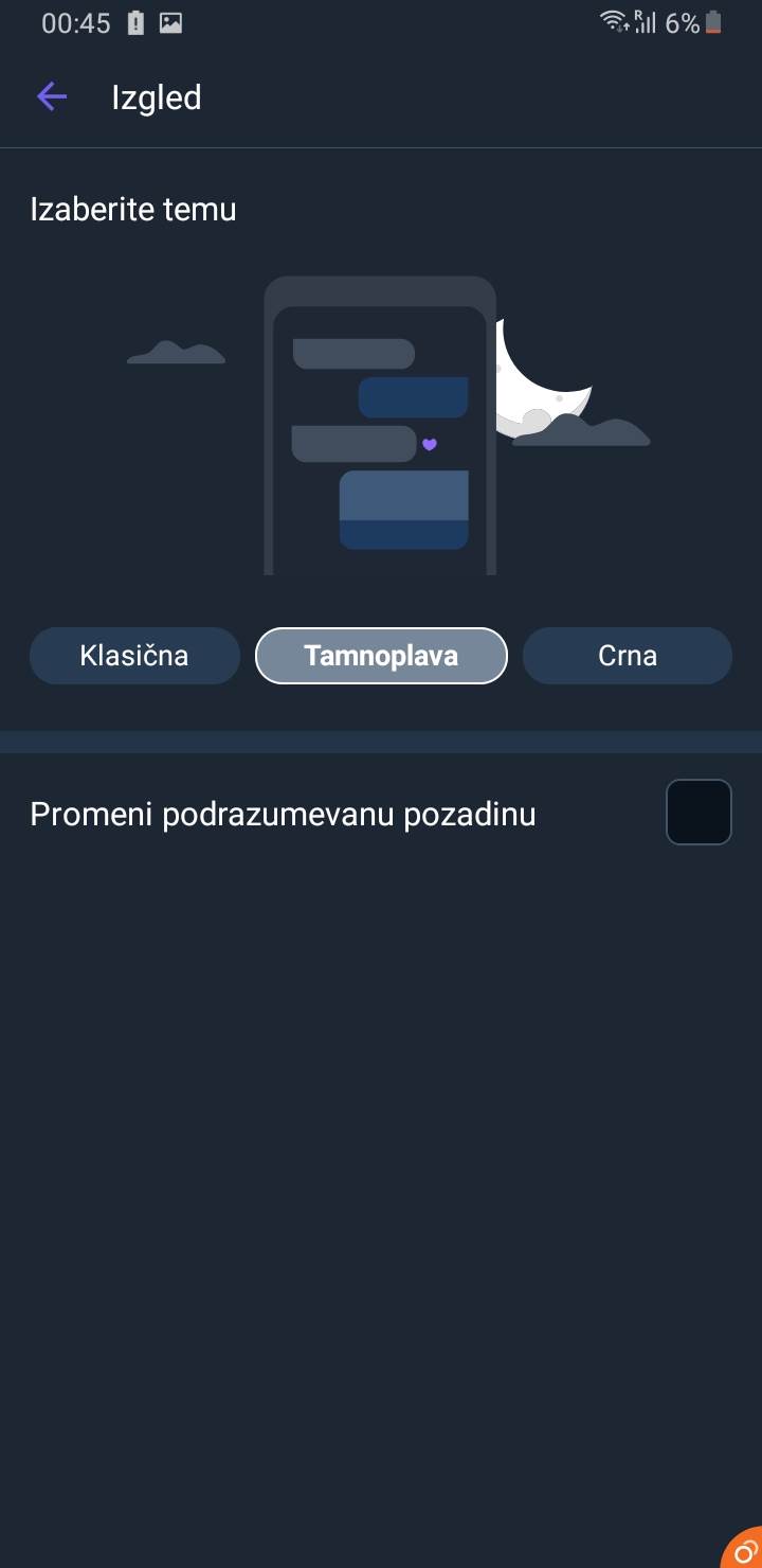 Viber crna tema aplikacije, Kako da zamenim temu Viber aplikacije, Viber Dark Mode crna tema
