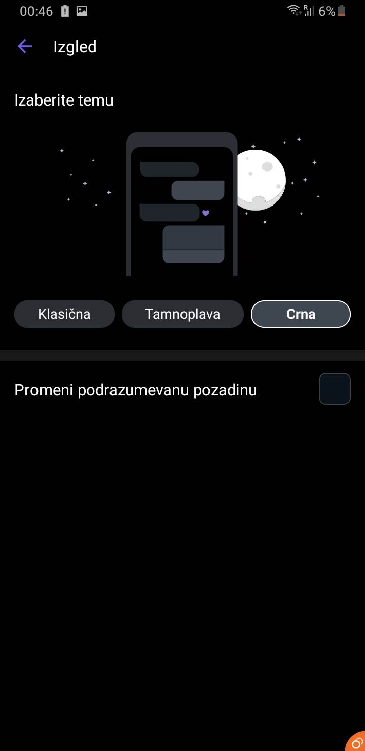 Viber crna tema aplikacije, Kako da zamenim temu Viber aplikacije, Viber Dark Mode crna tema