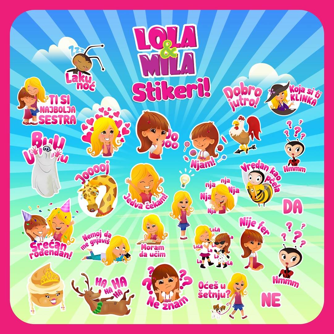 Viber Lola i Mila, Lola i Mila crtani, Lola i Mila crtani na Viber aplikaciji, Lola i Mila Viber