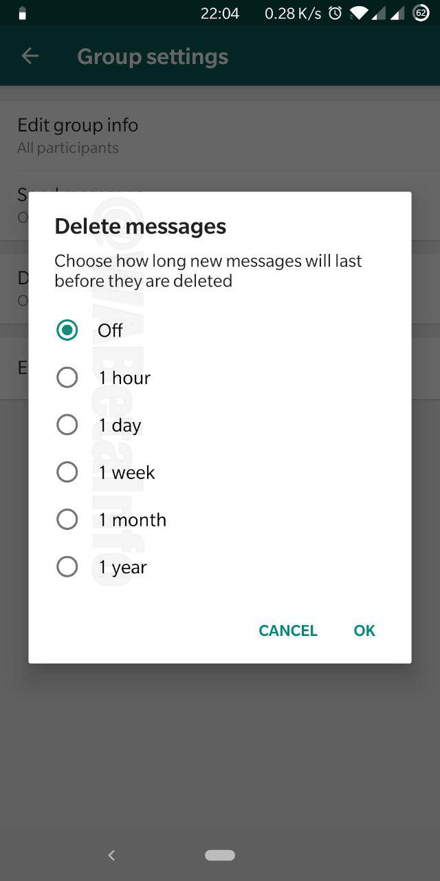 WhatsApp Disappearing Messages BETA aplikacija, WhatsApp poruke koje nestaju, samouništavajuce poruk