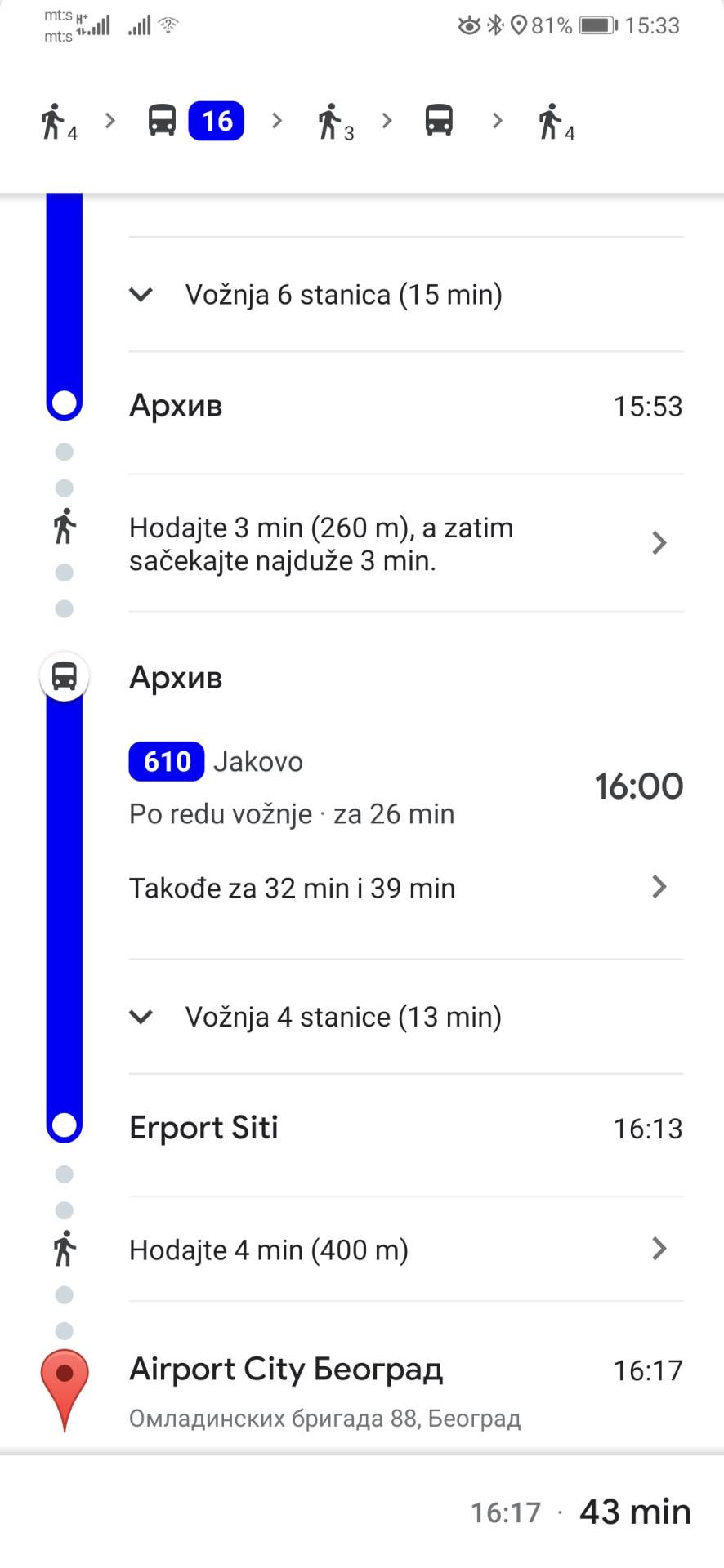Google Transit GSP Beograd navigacija, Google Maps gradski prevoz Beograd