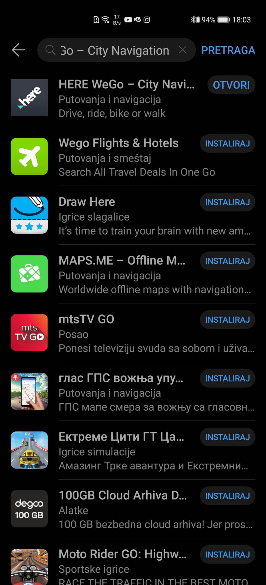 Huawei GPS navigacija, Huawei mape, Huawei Google Maps, Huawei HERE WeGo navigacija