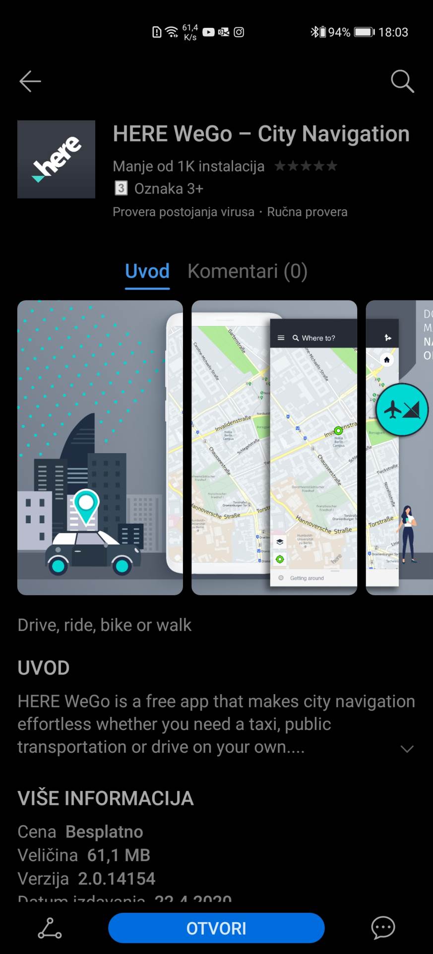 Huawei GPS navigacija, Huawei mape, Huawei Google Maps, Huawei HERE WeGo navigacija