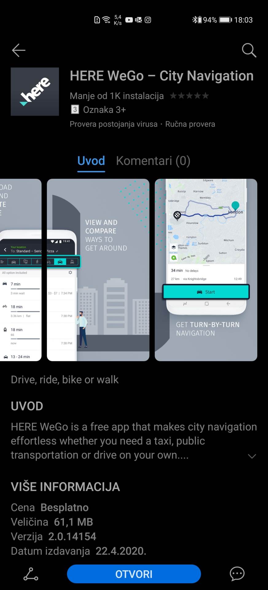 Huawei GPS navigacija, Huawei mape, Huawei Google Maps, Huawei HERE WeGo navigacija