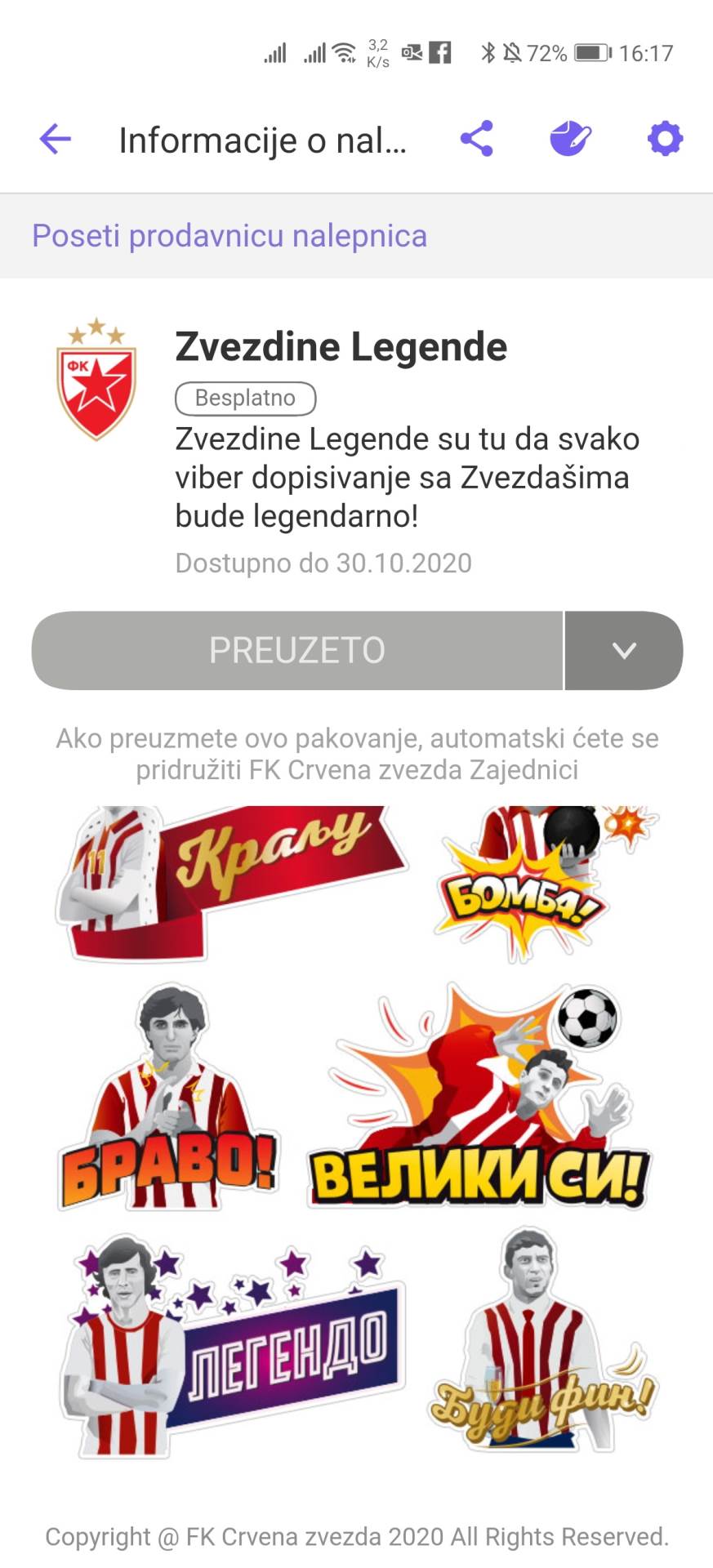 Viber Crvena zvezda legende stikeri, Kako preuzeti Crven zvezda Viber stikeri svi paketi
