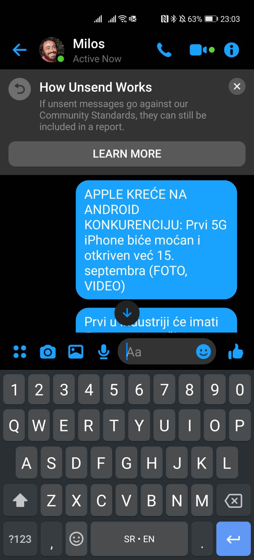 Messenger Unsend kako radi, Kako da obrišem poslatu Messenger poruku, Messenger Unsend problem