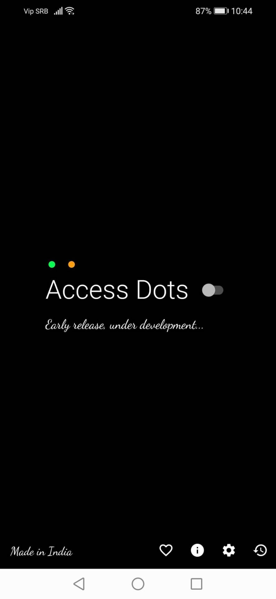 Narandžasta i zelena tacka iPhone za Android, Access Dots - iOS 14 cam-mic access indicators app