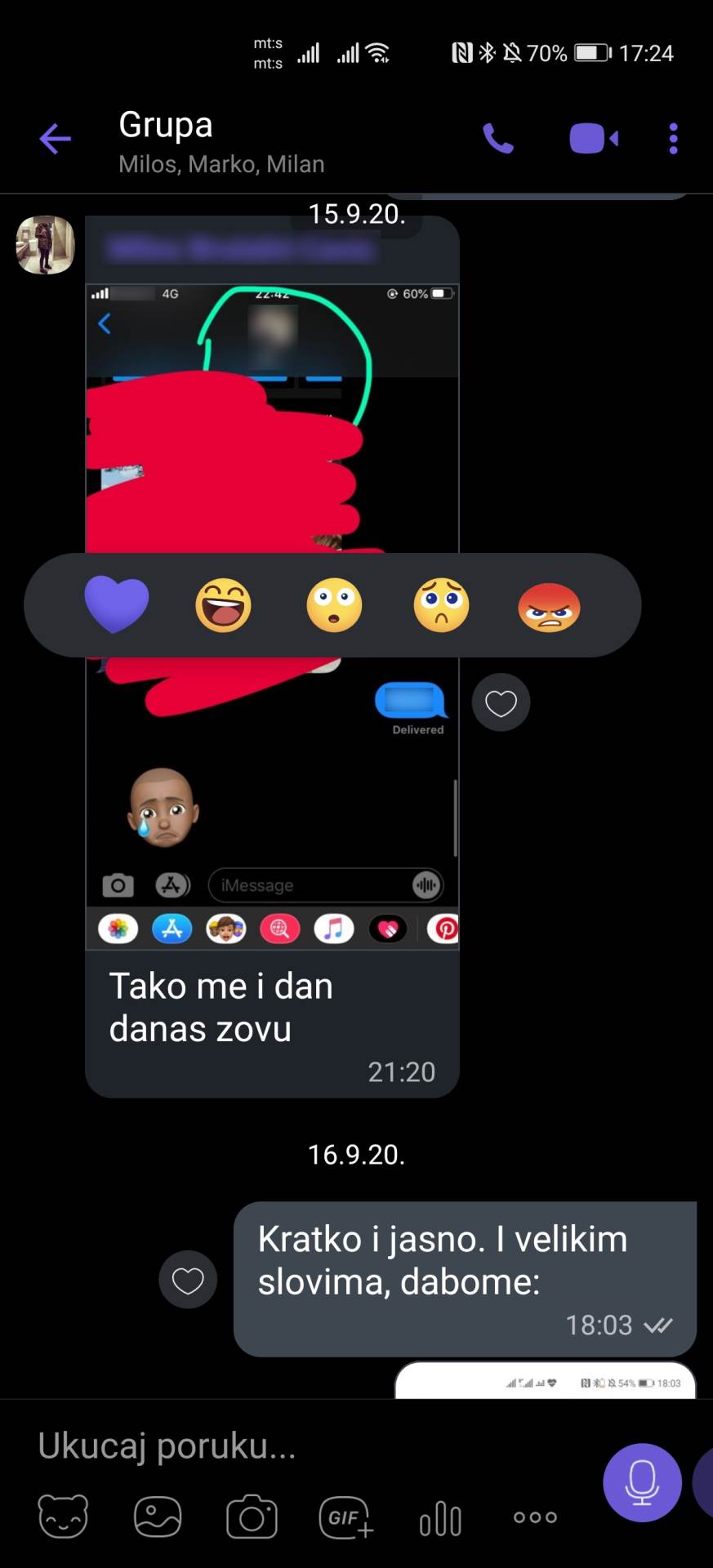 Viber reakcije smajliji kao na Messenger aplikaciji, Viber reakcije na poruke smajliji kako se koris