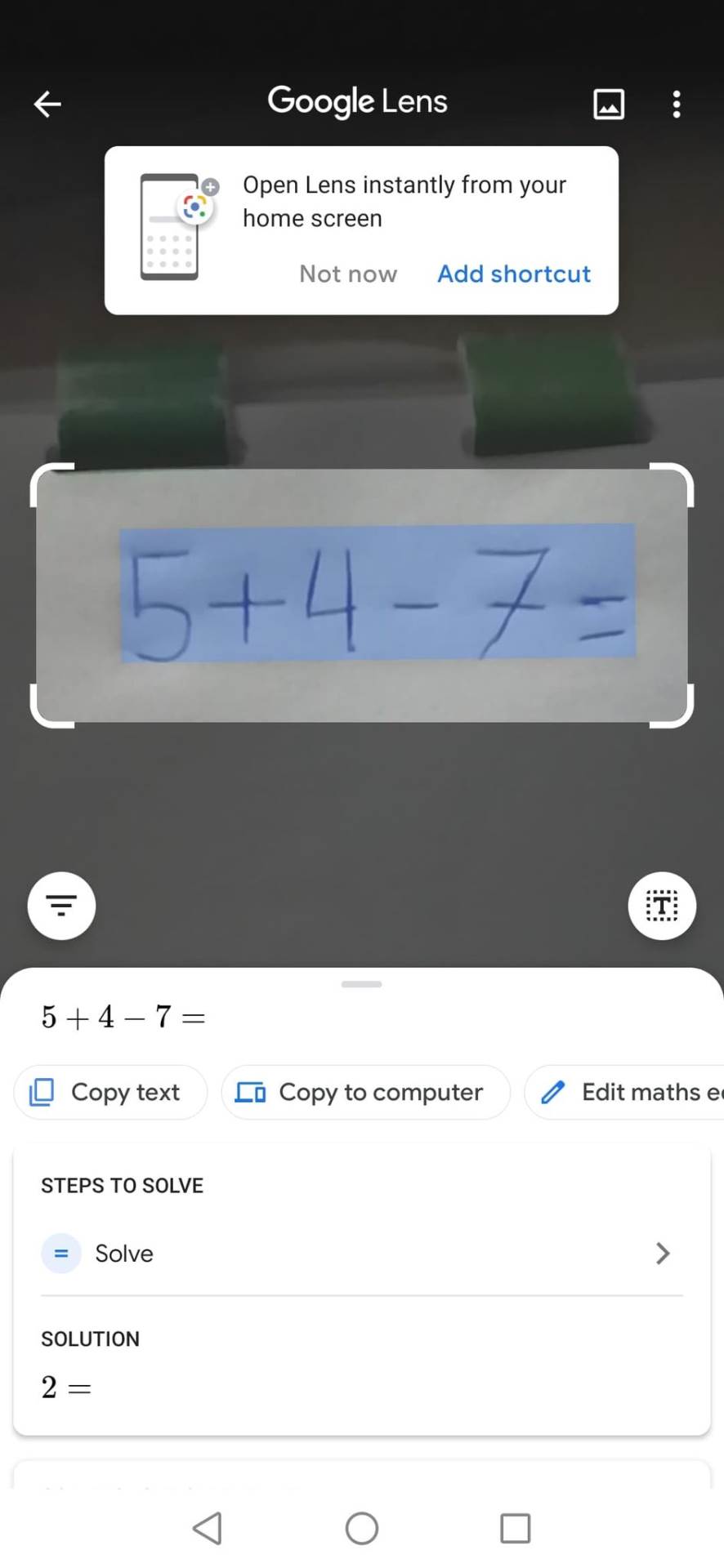 google matematika rešavanje zadatka uz pomoc telefona android google lens kalkulator nastavnici