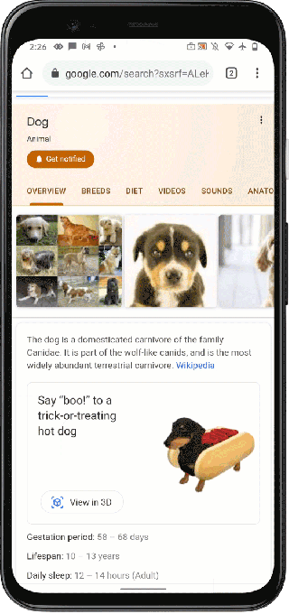 duh aplikacija noc veštica google android telefon proširena realnost ar tehnologija