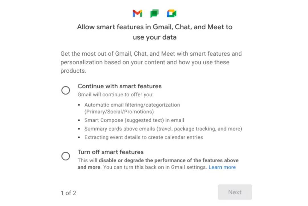 mejl gugl google skuplja informacije data funkcija