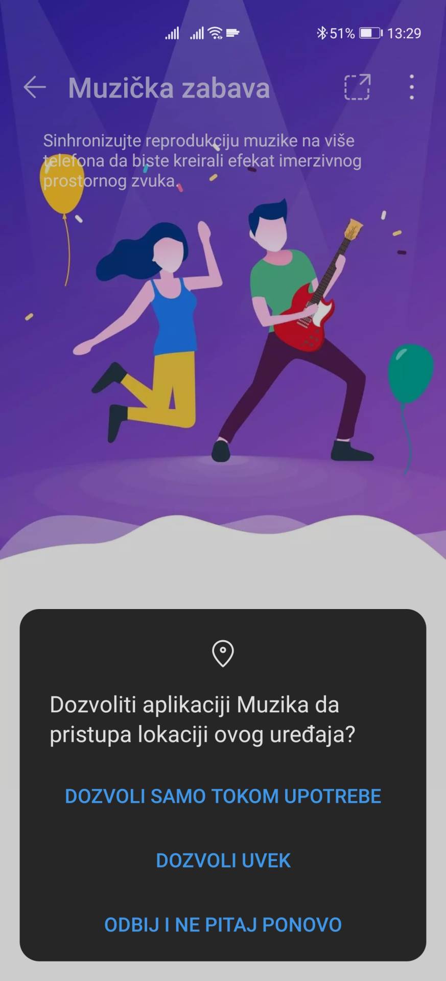 huawei p smart 2021 test opis telefona party mode zabava slušanje muzike zajedno kako radi