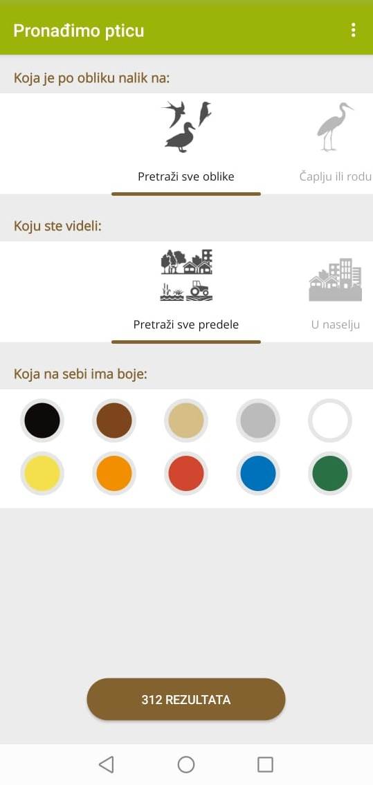 aplikacija ptice na dlanu koje ptice se nalaze u Srbiji